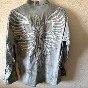 Buckle Embroidered Rock inspired Shirt- Size Large